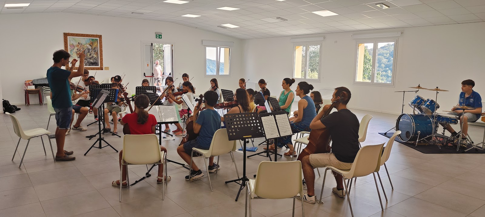 L'orchestra della masterclass durante una prova d'insieme